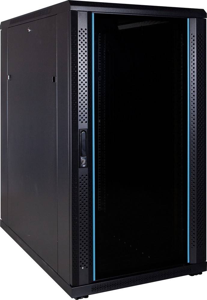 Danicom - 22 HE 19” Serverschrank, mit Glastür (BxTxH) 600 x 1000 x 1200mm