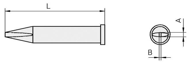 Lötspitze XT-Serie, meißelförmig, 1,6 x 0,8 mm