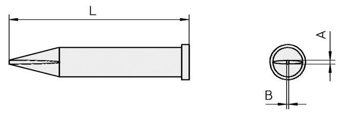 Lötspitze XT-Serie, meißelförmig, 0,8 x 0,4 mm