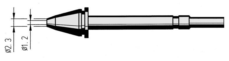 Entlötspitze für X- Tool, Durchmesser innen 1,2 mm, außen 2,3 mm, vernickelt