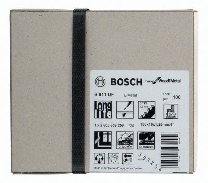 Säbelsägeblatt S 611 DF L.150mm B.19mm TPI 6 4,3mm 100 St./Karte
