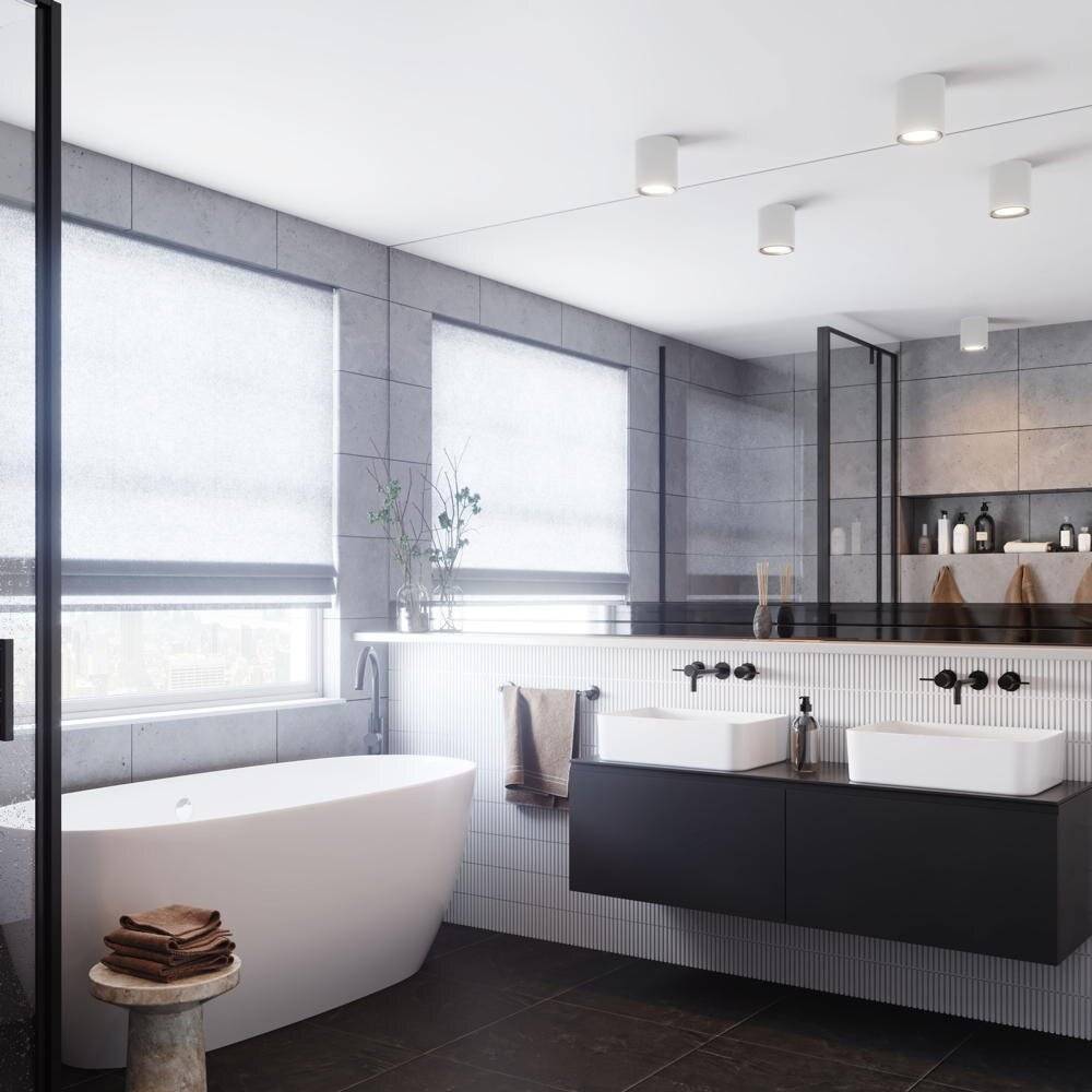 LED Deckenspot Landon Long in Weiß 6,5W 600lm IP44