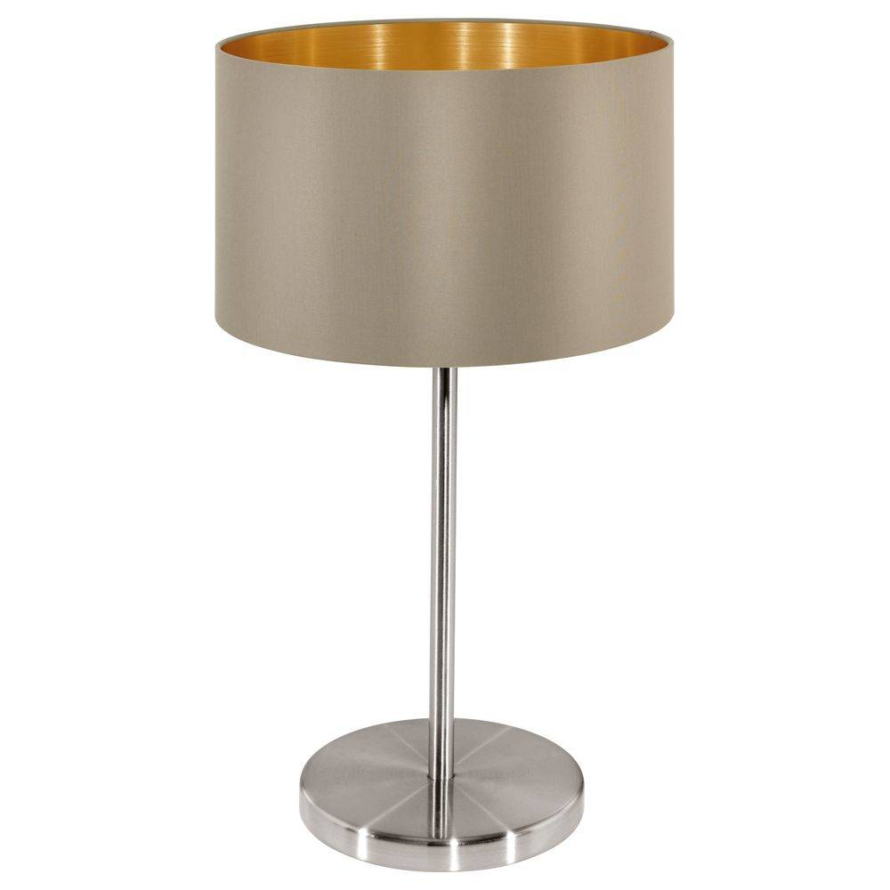 EGLO Maserlo - Gold - Nickel - Graubraun - Stoff - Stahl - Schlafzimmer - Wohnzi