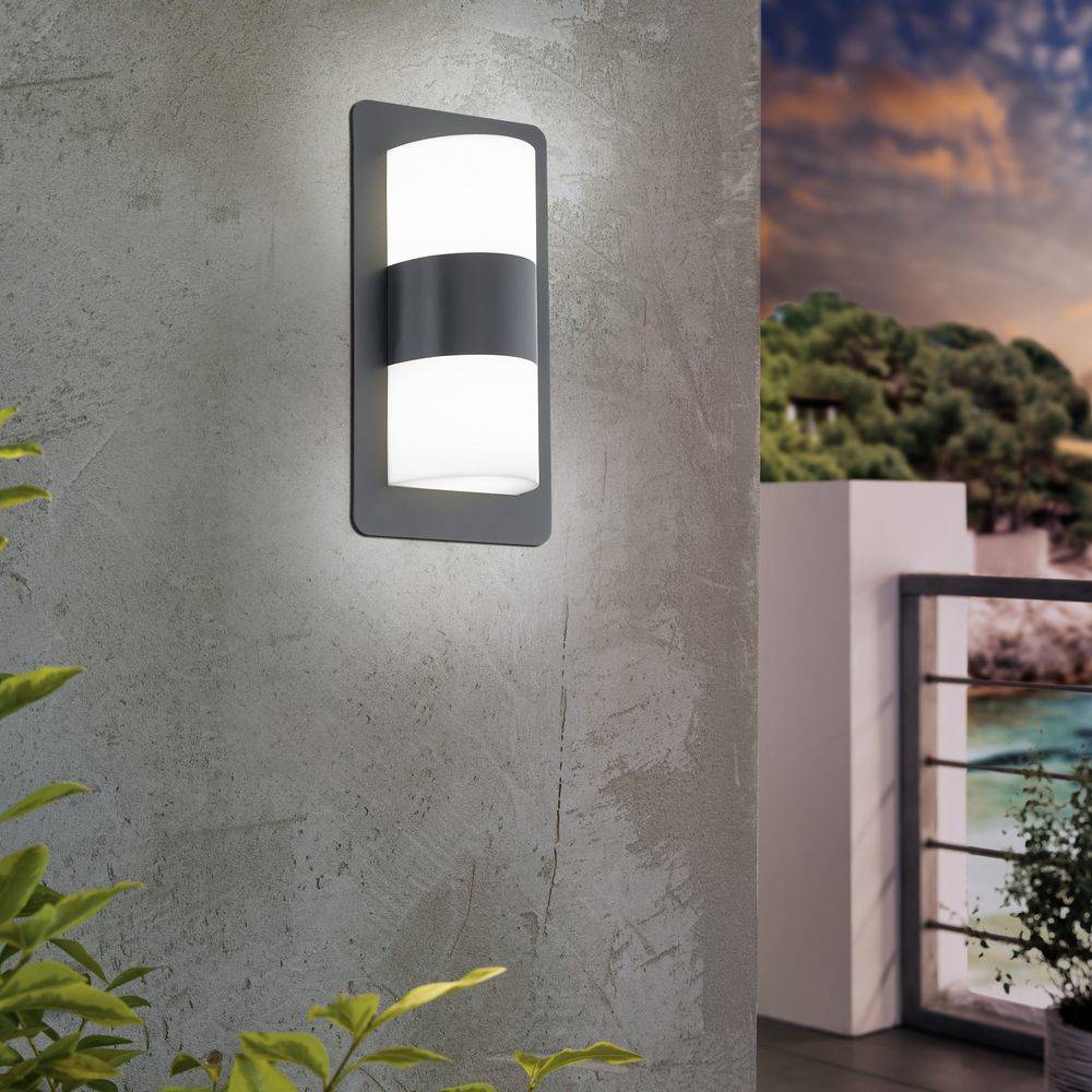 EGLO LEUCHTEN LED-Wandleuchte Cistierna AL-2 E27 anthrazit/weiss