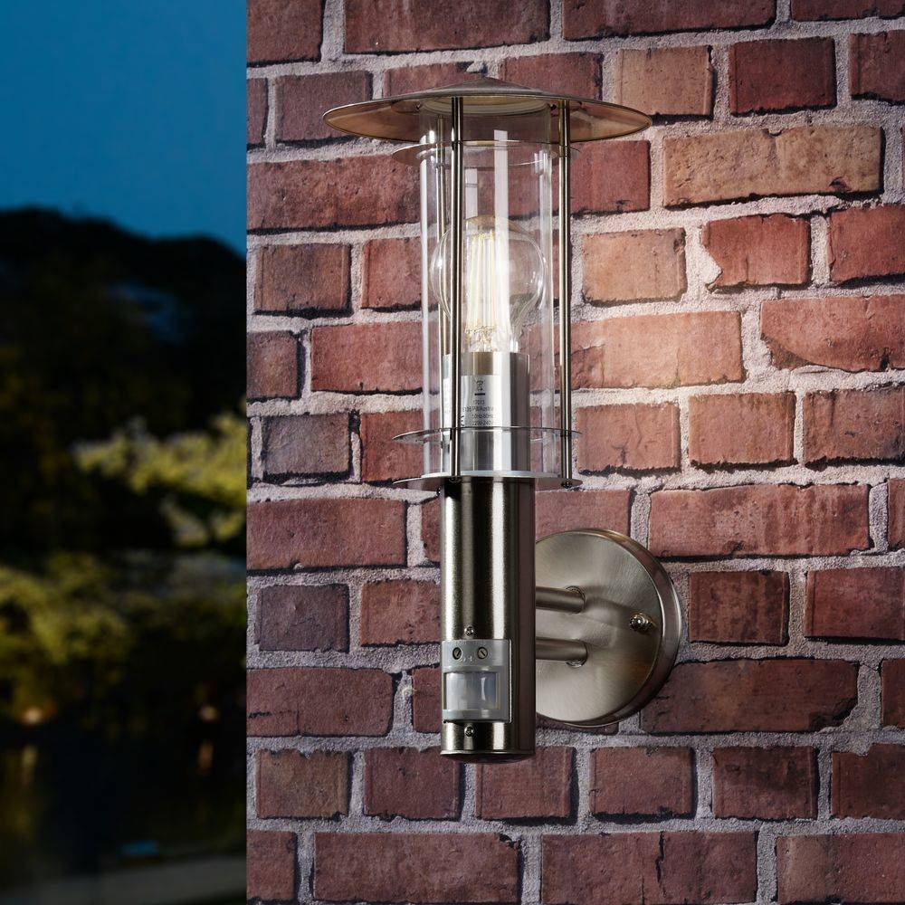 EGLO LEUCHTEN - EGLO 30185, Wandbeleuchtung für den Außenbereich, Edelstahl, Edelstahl, IP44, Eingang, Garage, Garten, P