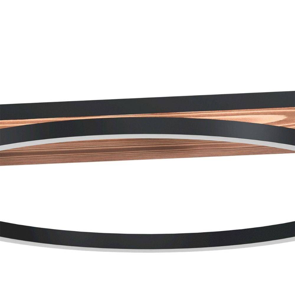 LED Pendelleuchte Boyal in Schwarz und Braun-antik 3x 12,5W 3600lm