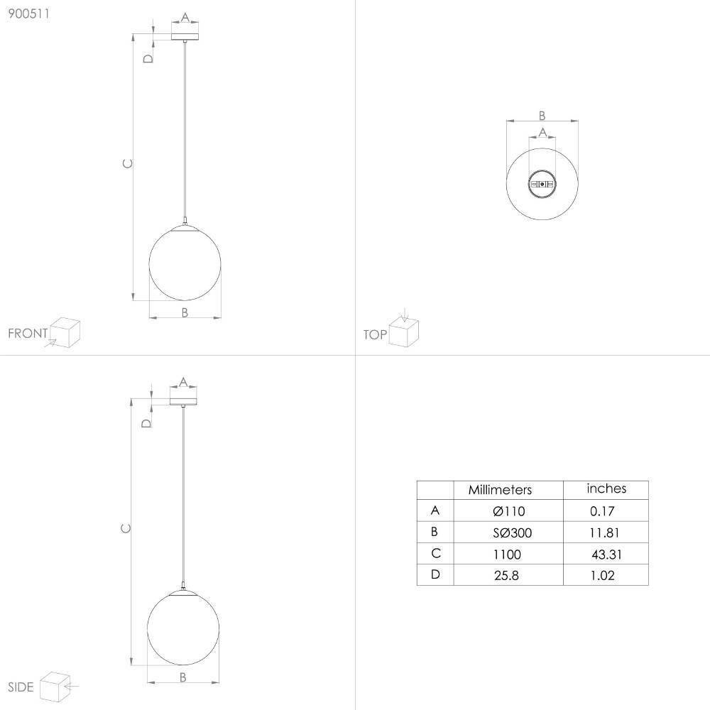 EGLO Rondo 3 - Schwarz - Weiß - Weiß - Glas - Stahl - Glas - Rund - Schwarz