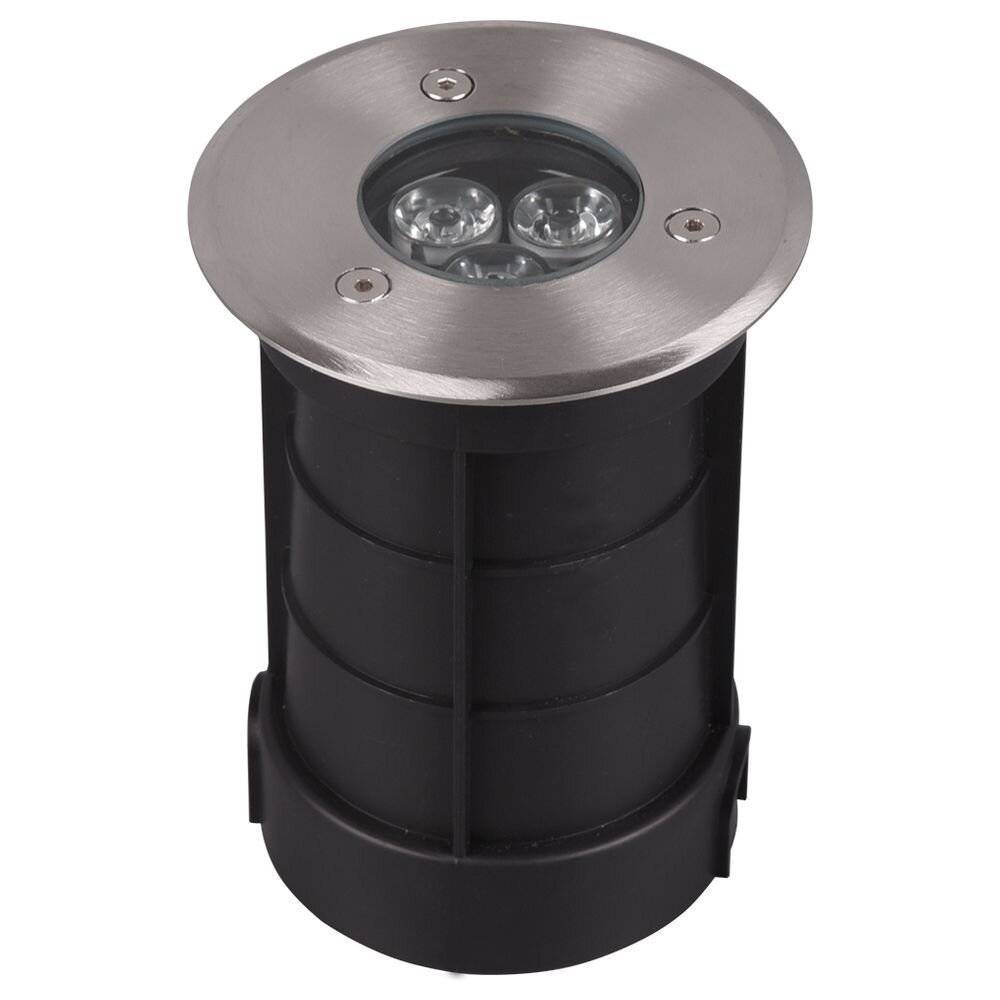 LED Bodeneinbauleuchte Belaja rund in Nickel-Matt 3w 180lm 110mm