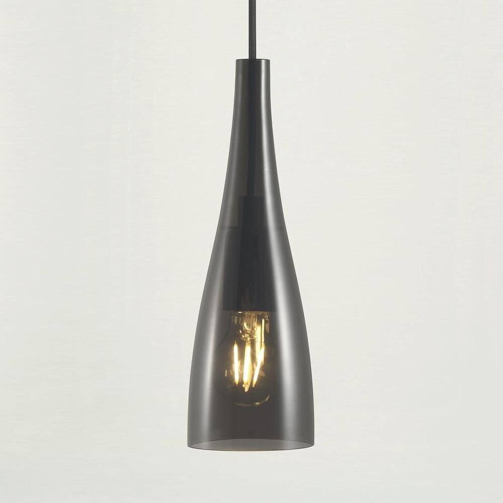 Glas Pendelleuchte Embla rauchfarbig E27