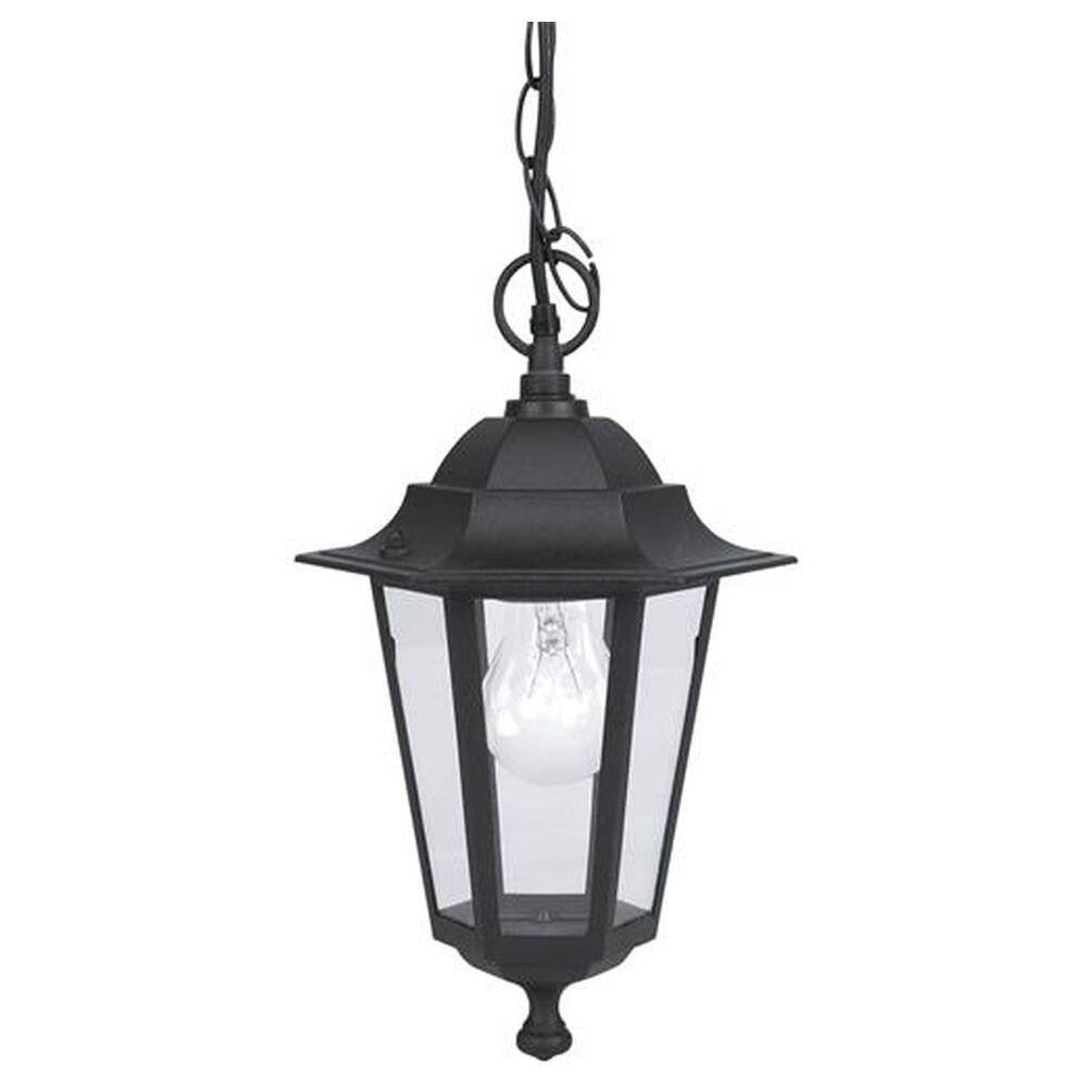 Außenhängeleuchte IP44 Laternenform mit Kette 900mm Schwarz