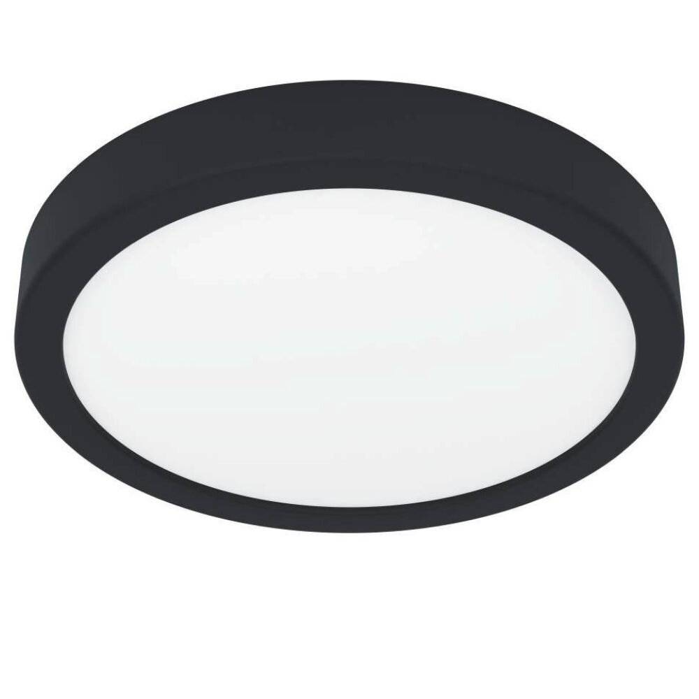 LED Deckenleuchte Fueva in Schwarz und Weiß 17W 2000lm IP44 rund