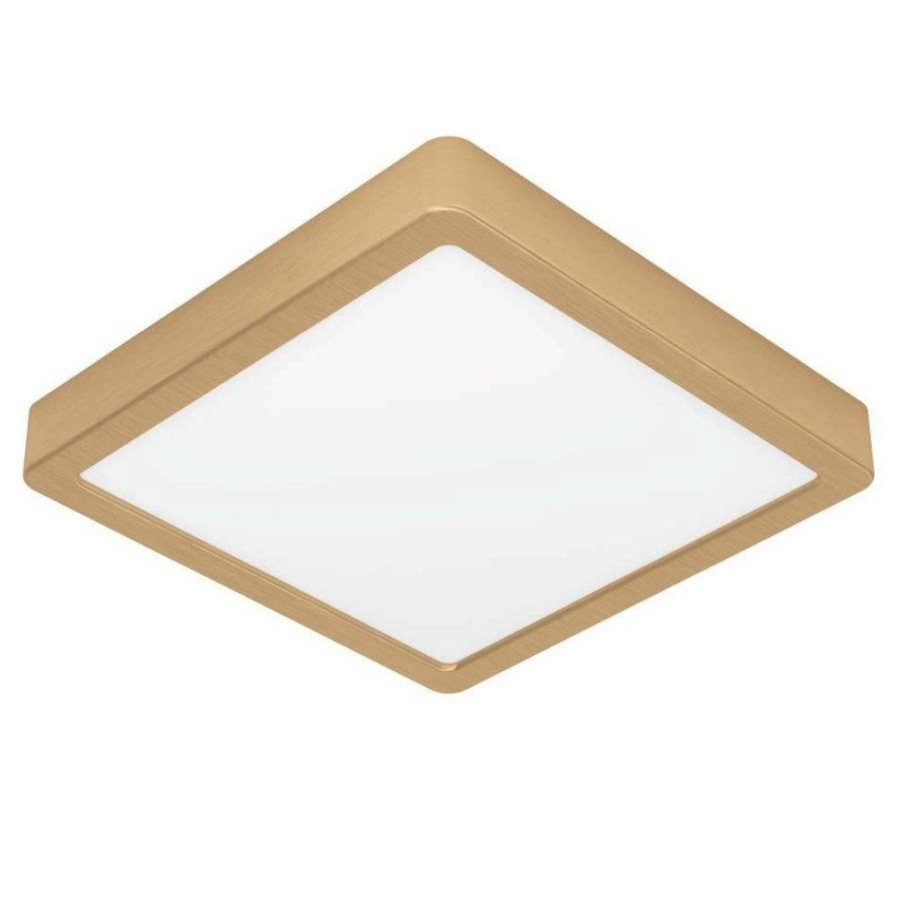 LED Deckenleuchte Fueva in Messing-gebürstet und Weiß 17W 2000lm 210mm