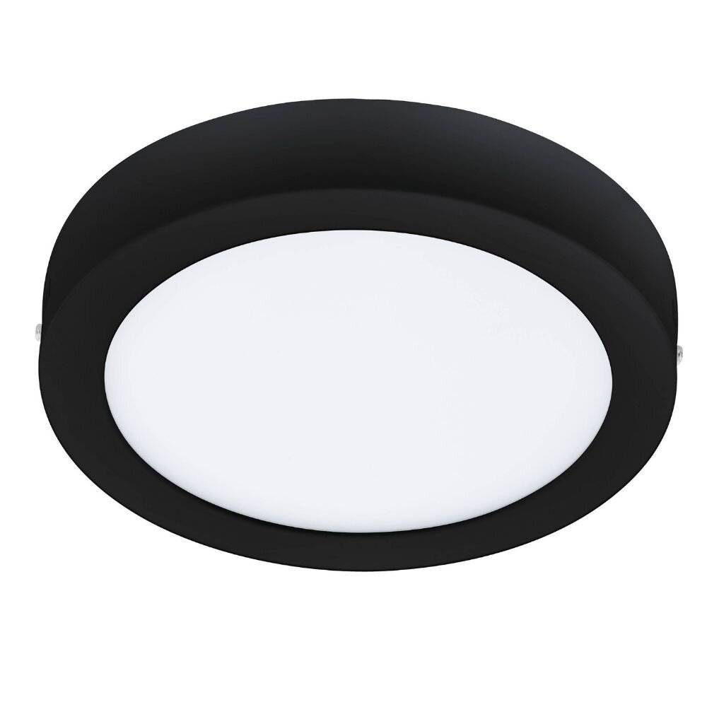 LED Deckenleuchte Fueva in Schwarz und Weiß 16,5W 2250lm IP44 und