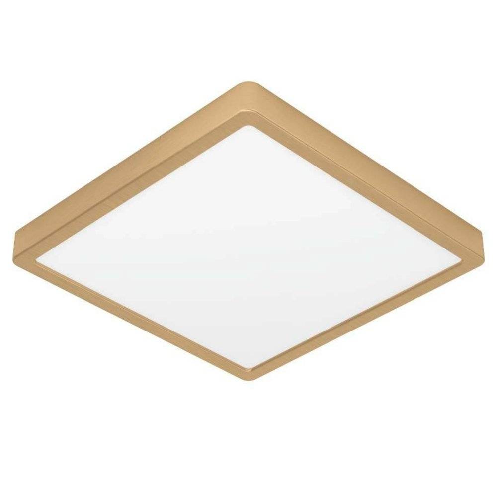 LED Deckenleuchte Fueva in Messing-gebürstet und Weiß 20,5W 2400lm 285mm
