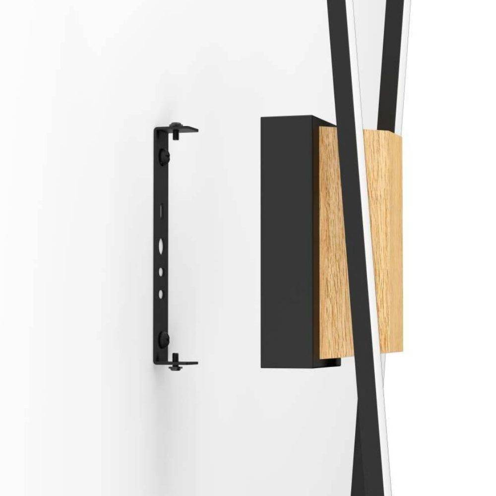 LED-Wandleuchte schwarz/Holz braun 12,6W 3000K