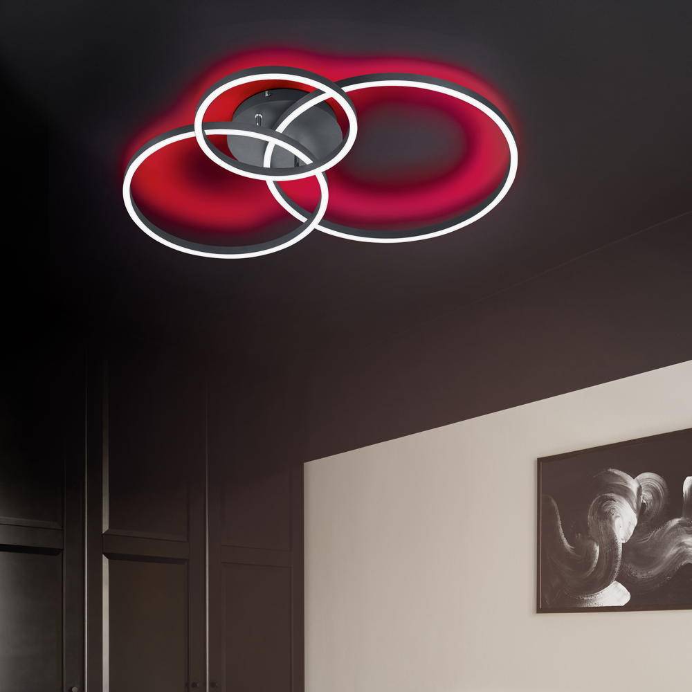 TRIO LED-Deckenleuchte 2700-6500K met/sw/mt 670810632, 670810632