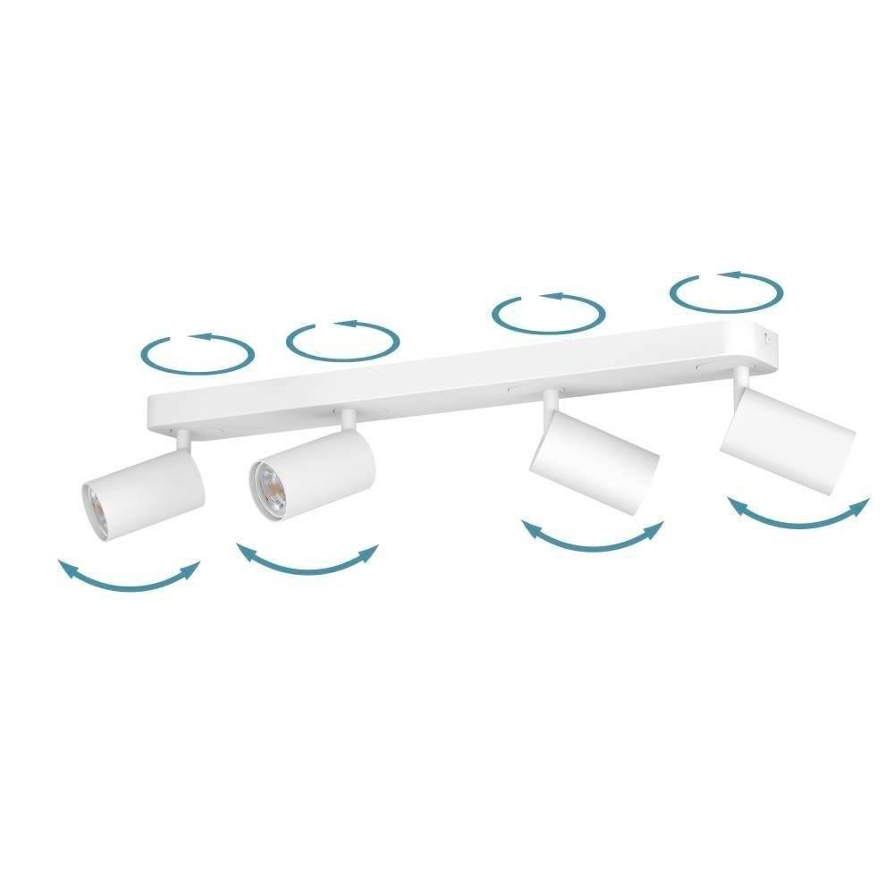 LED Deckenleuchte Telimbela in Weiß 4x 4,9W GU10 4-flammig