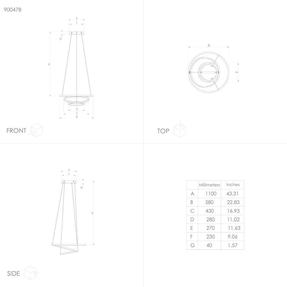 EGLO LEUCHTEN LED-Pendelleuchte LB25 Lobinero-Z 43,2W 6000lm 3K-65K ZigBee ws