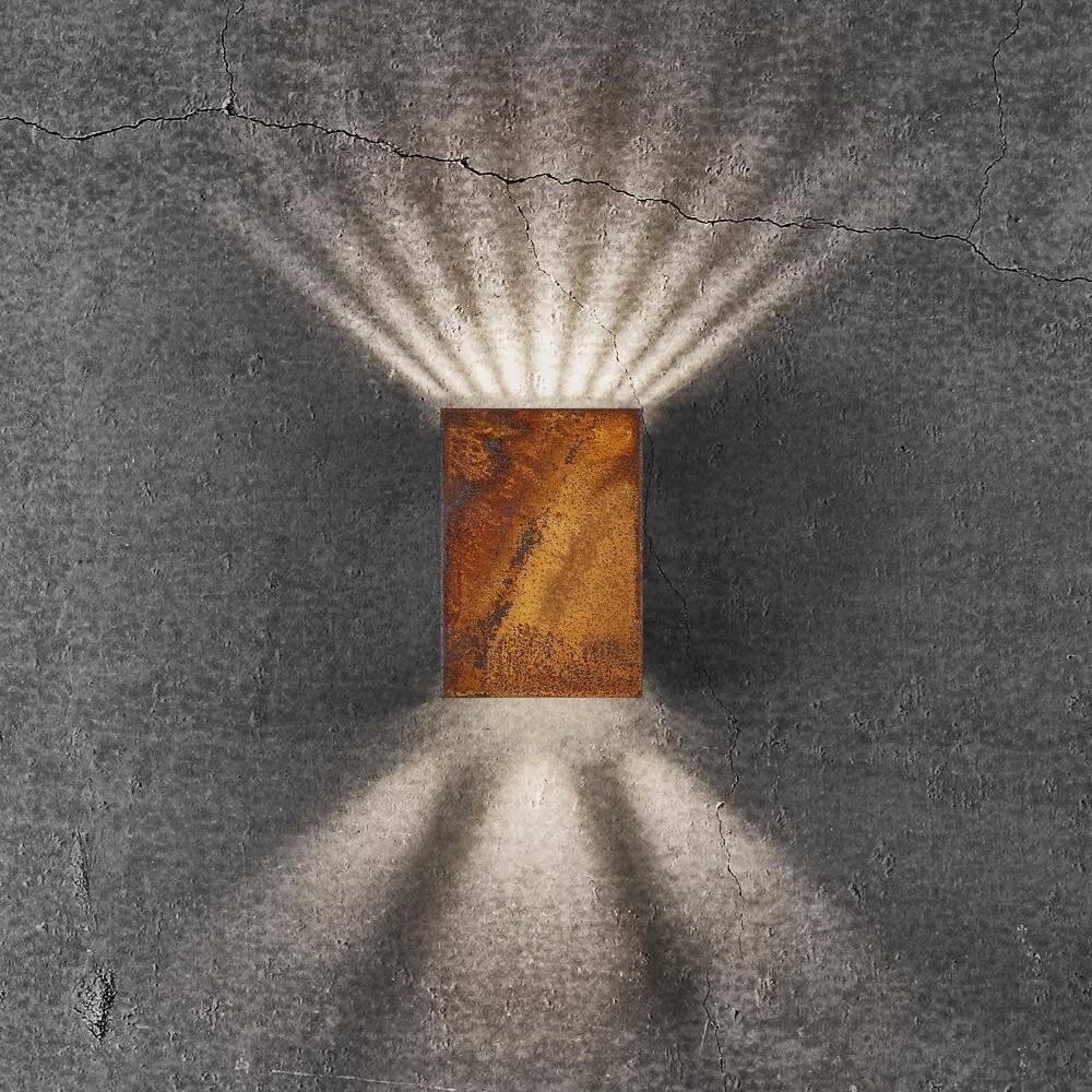 LED Wandleuchte Fold in Rostfarbig 2x 3,5W 400lm IP54