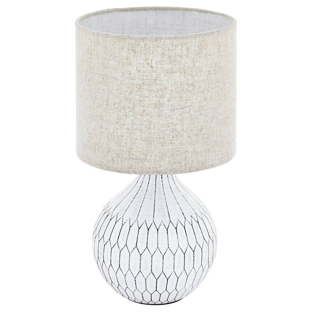 EGLO Bellariva 3 - Braun - Weiß - Keramik - Stoff - IP20 - II - E27 - 1 Glühbirn