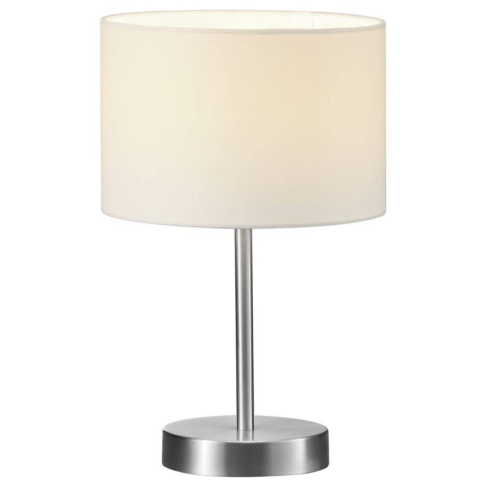 TRIO Hotel - Nickel - Weiß - Stoff - Metall - Schlafzimmer - Wohnzimmer - E14 - 1 Glühbirne(n) - 40 W