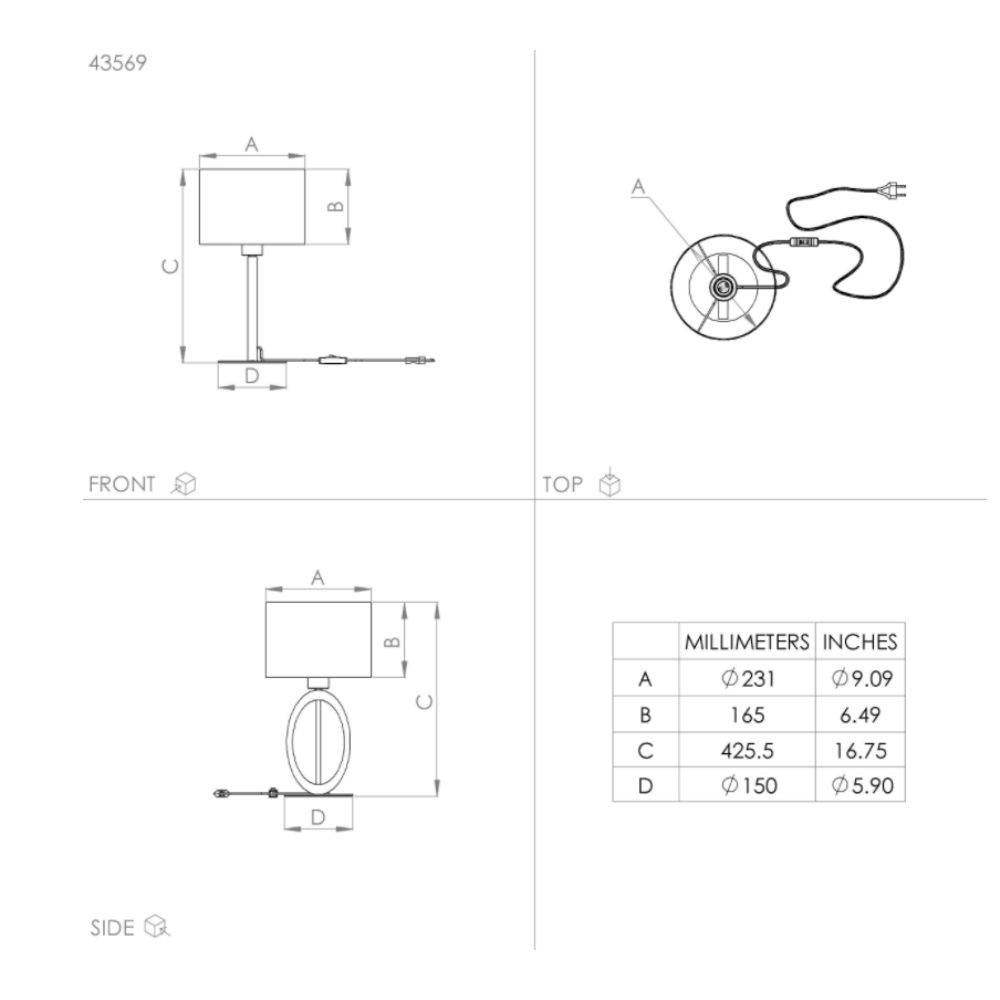 Tischleuchte Basildon in Schwarz und Braun E27