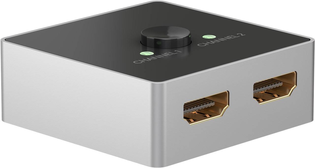Goobay 58486 HDMI Umschalter 2 in 1 out HDMI Kabel 4K @ 60Hz Manuell HDMI Switch 18 Gbit/s Umschaltbox HDMI Weiche eARC