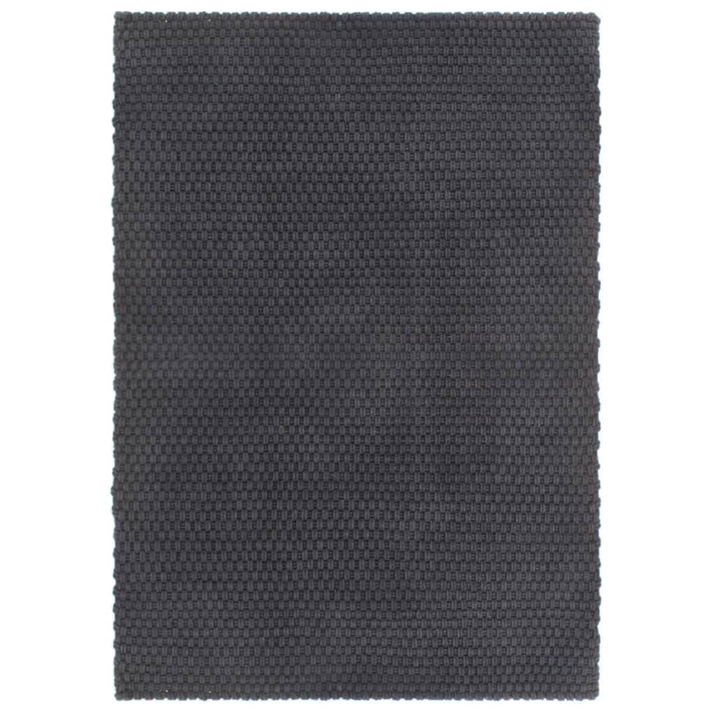 vidaXL Teppich Rechteckig Anthrazit 160x230 cm Baumwolle