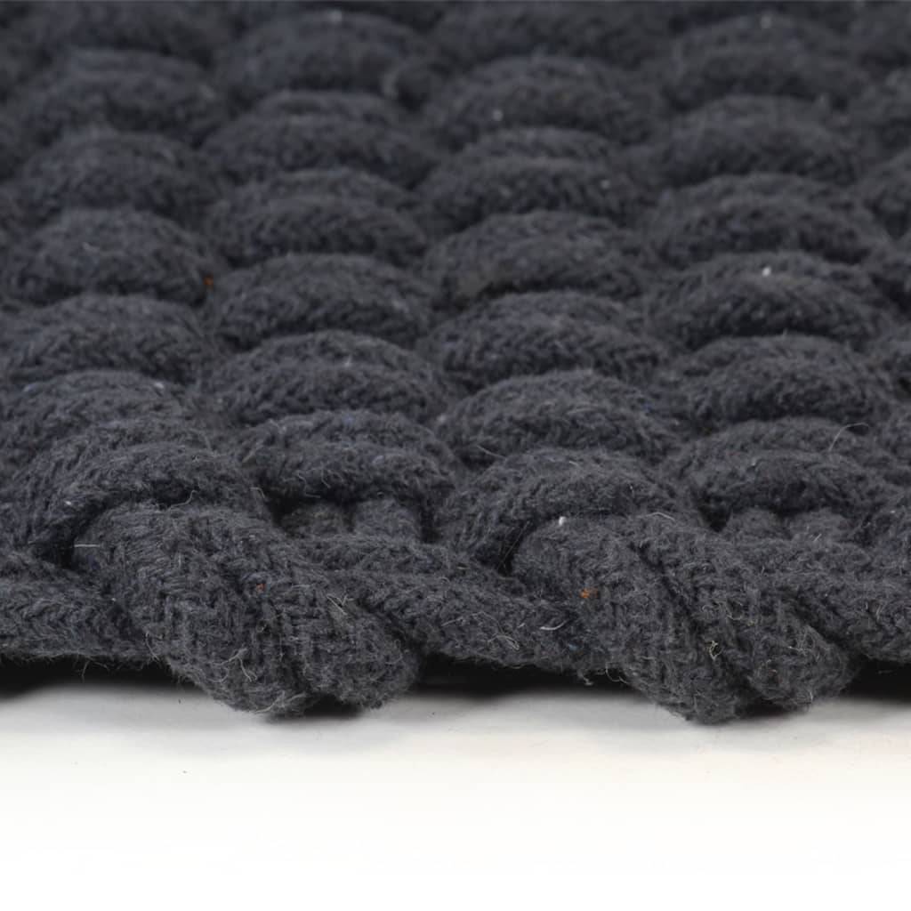 vidaXL Teppich Rechteckig Anthrazit 160x230 cm Baumwolle