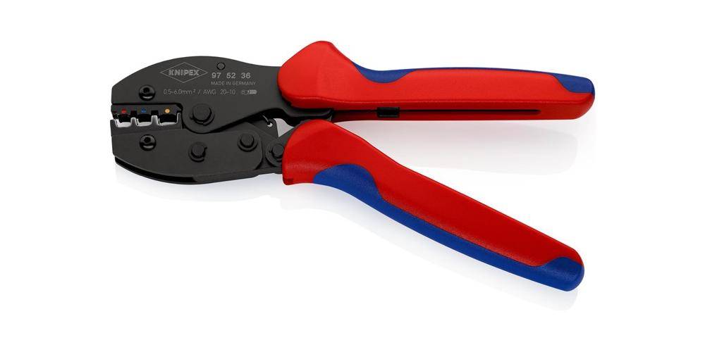 Knipex PreciForce 97 52 36 SB Crimpzange Isolierte Kabelschuhe, Isolierte Steckverbinder, Isolierte Stoßverbinder 0.5 bis 6 mm²