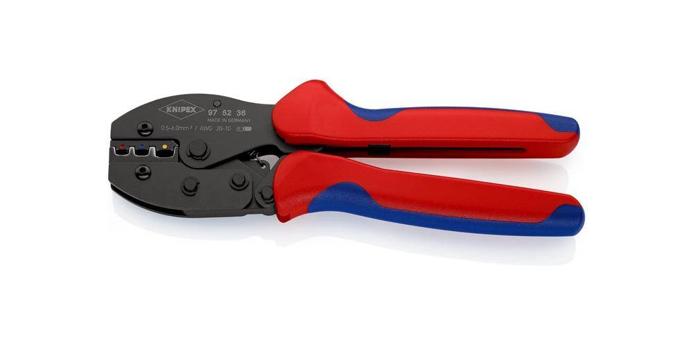 Knipex PreciForce 97 52 36 SB Crimpzange Isolierte Kabelschuhe, Isolierte Steckverbinder, Isolierte Stoßverbinder 0.5 bis 6 mm²