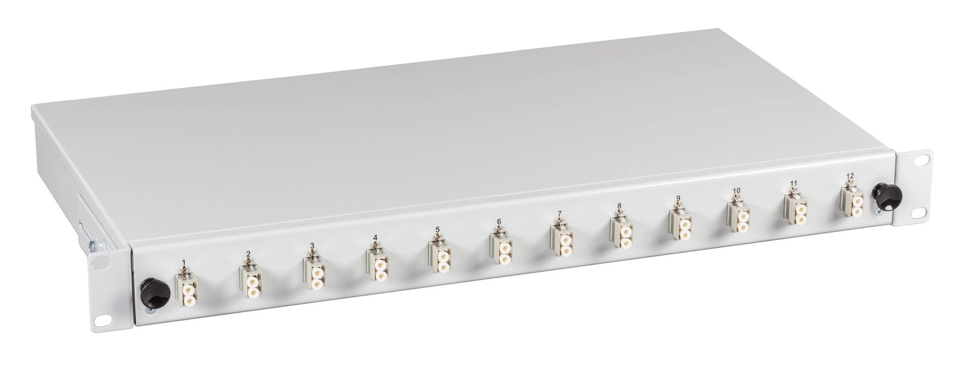 EFB-Elektronik BA71901.12OM4, Spleißbox LC 50/125µ OM4 ausziehbar 12 Pigtails abgesetzt/6 Kuppl.
