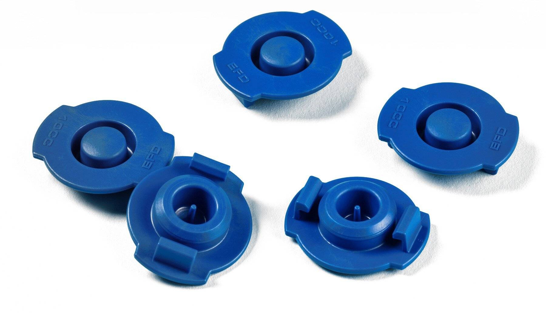 Obere Verschlusskappe für Kartuschen, luftdicht, 10 cm³, blau