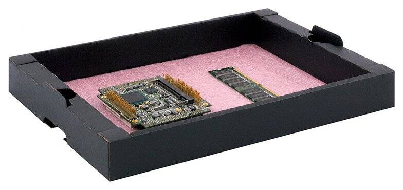 ESD Tray 30-CTR-AS, stapelbar, mit rosa Schaum, 550 x 346 x 73 mm