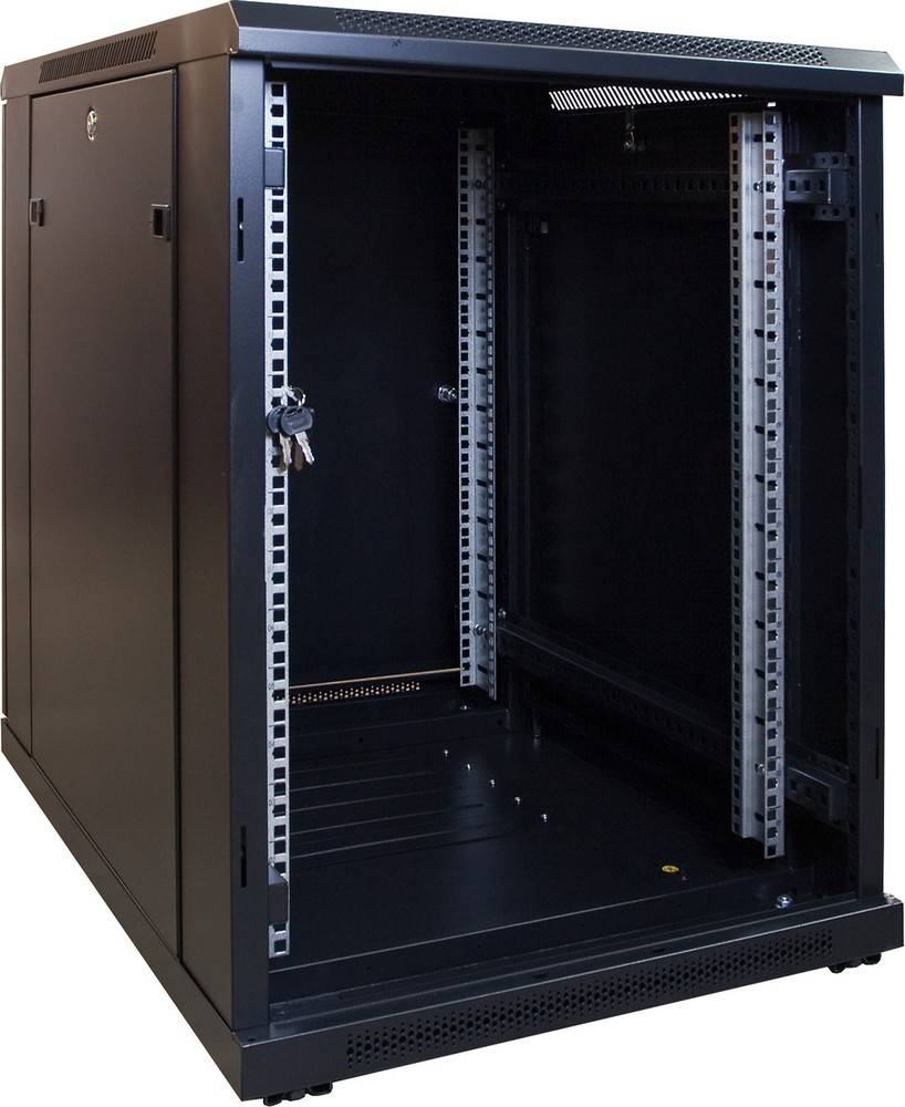 Danicom - 15 HE, kleiner Serverschrank, mit Glastür (BxTxH) 600x600x860mm