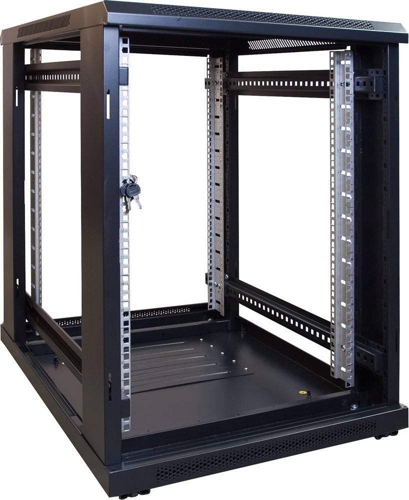 Danicom - 15 HE, kleiner Serverschrank, mit Glastür (BxTxH) 600x600x860mm