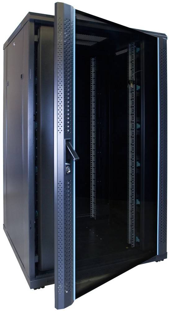 Danicom - 27 HE 19” Serverschrank, mit Glastür (BxTxH) 800 x 800 x 1400mm