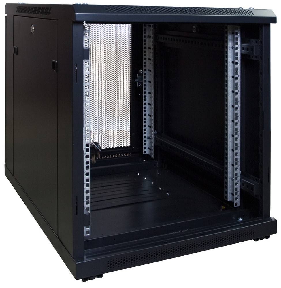 Danicom - 12 HE, kleiner Serverschrank, mit perforierter Fronttür (BxTxH) 600 x 800 x 720 mm