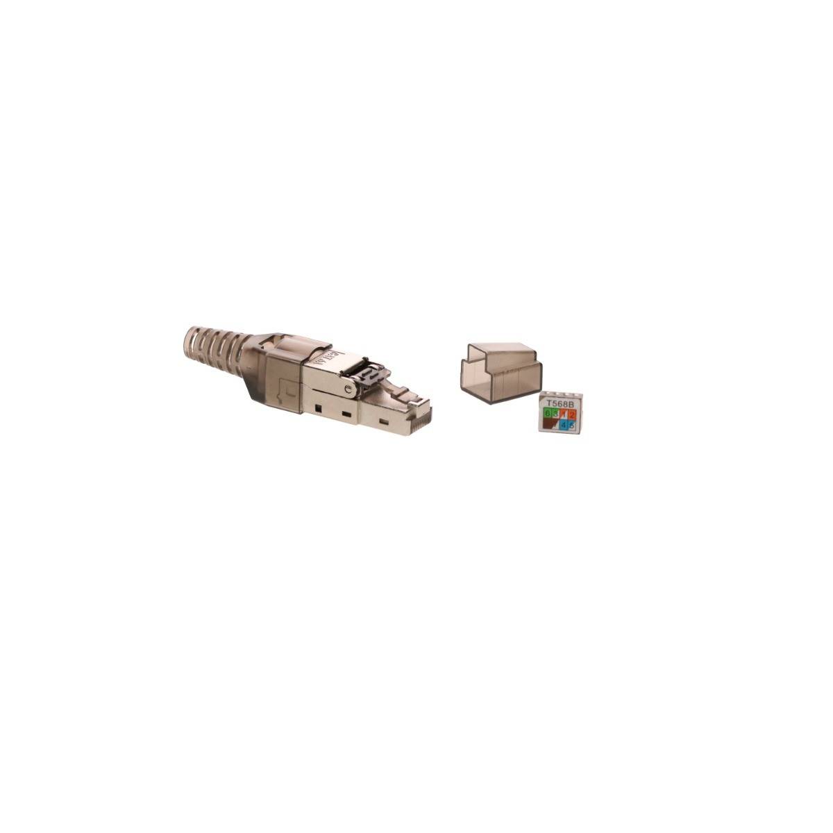Danicom - S/FTP CAT6a Toolless RJ45 Netzwerkstecker - für Starrleiter