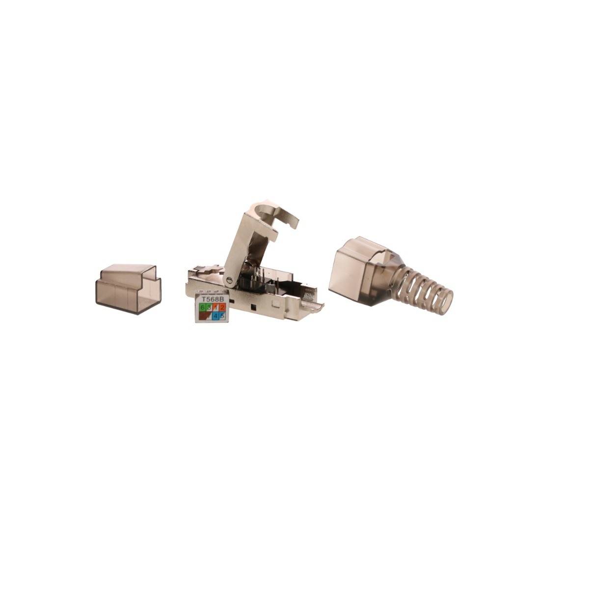 Danicom - S/FTP CAT6a Toolless RJ45 Netzwerkstecker - für Starrleiter