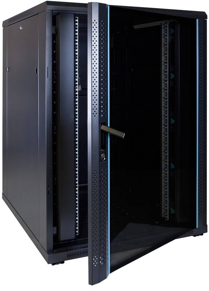 Danicom - 22 HE 19” Serverschrank, mit Glastür (BxTxH) 800 x 1000 x 1200mm