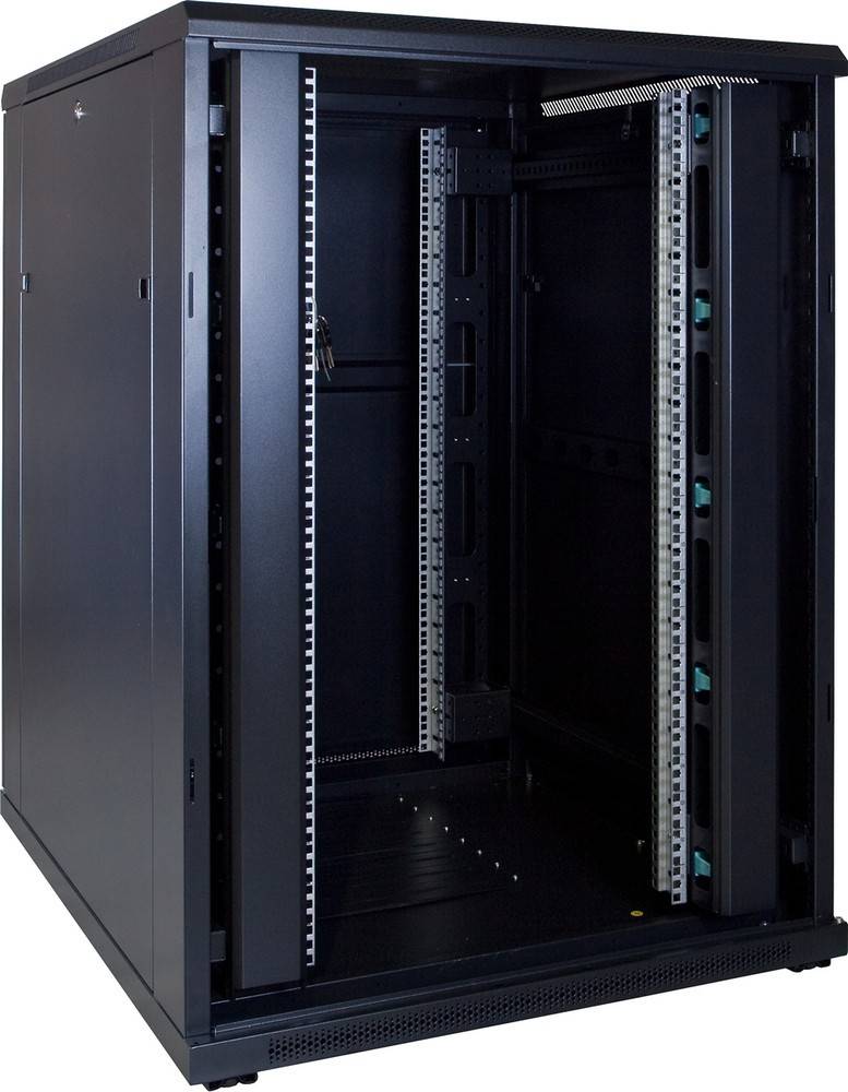 Danicom - 22 HE 19” Serverschrank, mit Glastür (BxTxH) 800 x 1000 x 1200mm