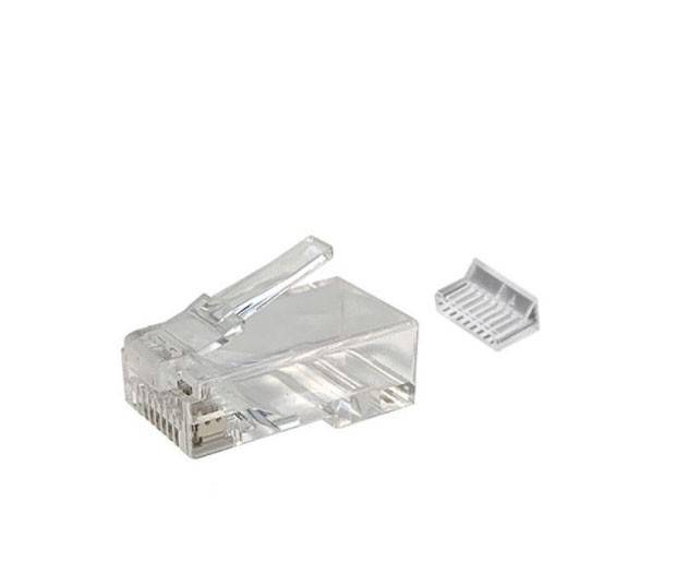 Danicom - RJ45 CAT 6 Netzwerkstecker mit Hilfstück – für massive UTP Kabel - 10 Stück