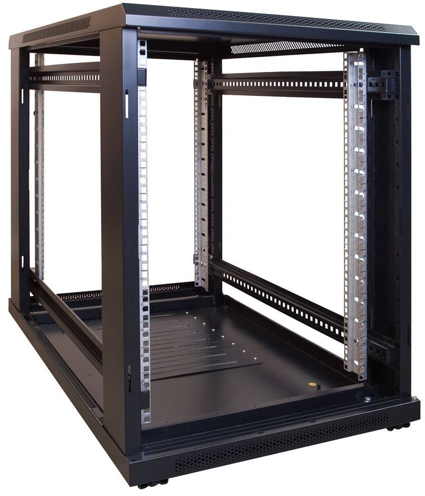 Danicom - 15 HE, kleiner Serverschrank, mit Glastür (BxTxH) 600 x 1000 x 860 mm