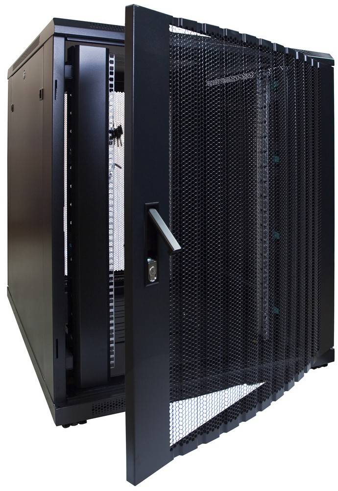 Danicom - 18 HE 19” Serverschrank, mit perforierter Fronttür (BxTxH) 800 x 1000 x 1000 mm