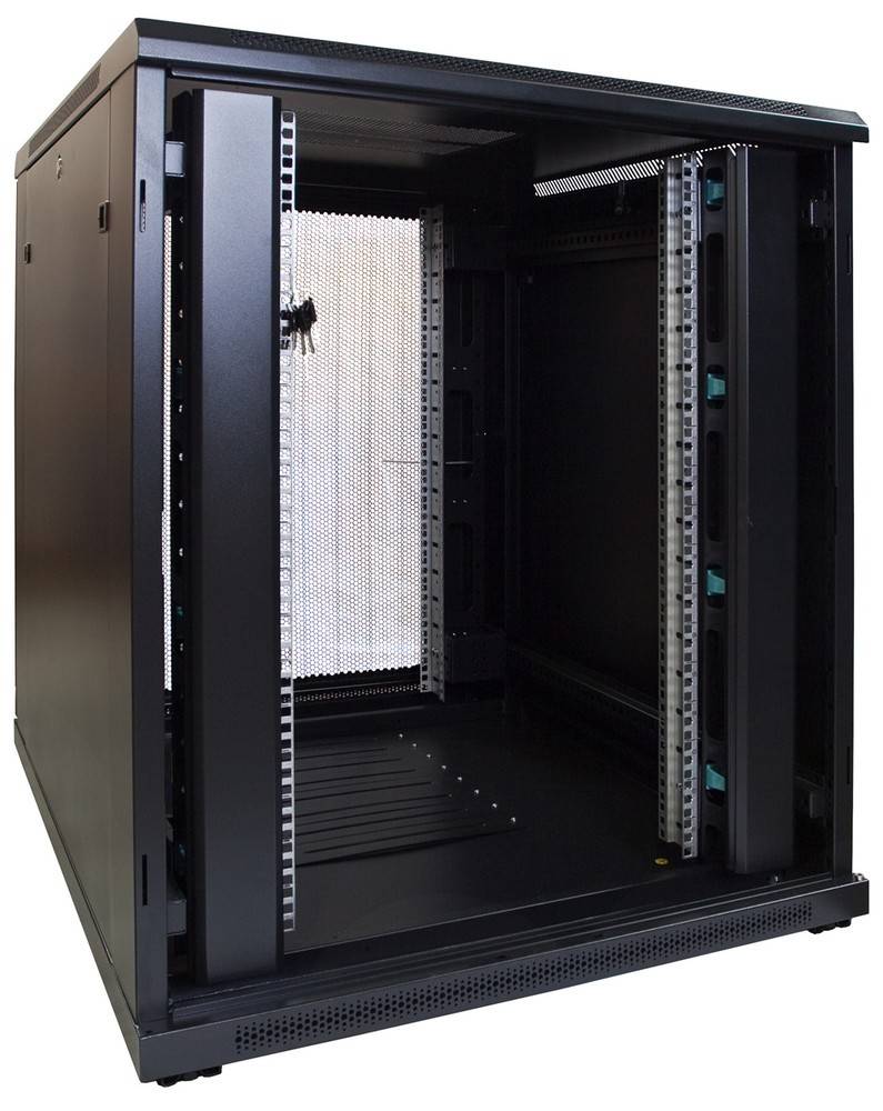 Danicom - 18 HE 19” Serverschrank, mit perforierter Fronttür (BxTxH) 800 x 1000 x 1000 mm