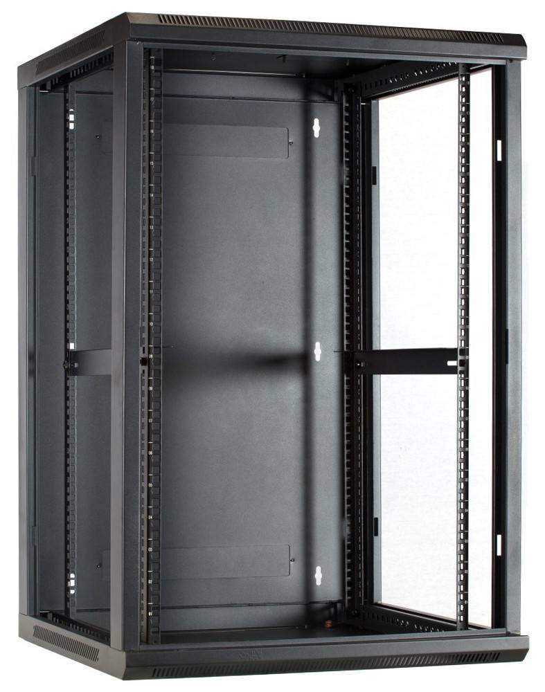 Danicom - 18 HE Serverschrank, Wandgehäuse mit Glastür (BxTxH) 600 x 600 x 900mm