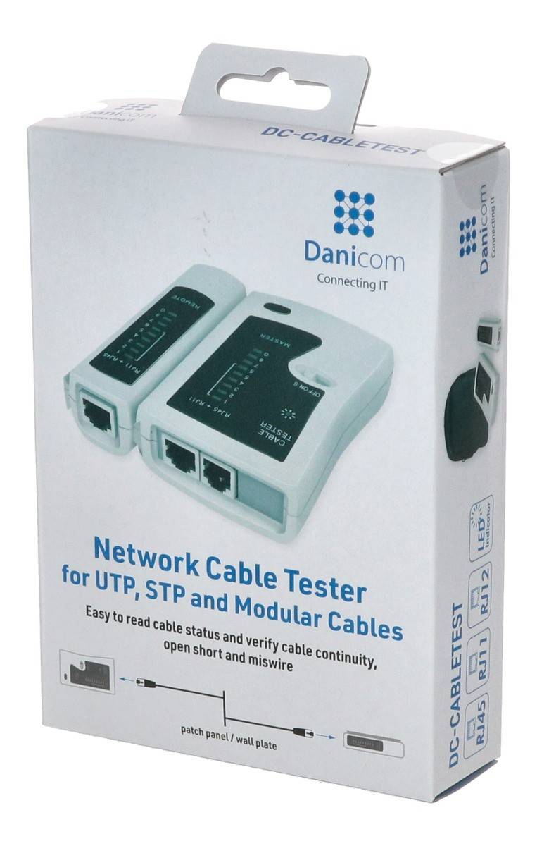 Danicom - Netzwerktester, RJ11 RJ12 RJ45 ISDN Leitungstester, Cat5 Cat6 Kabeltester