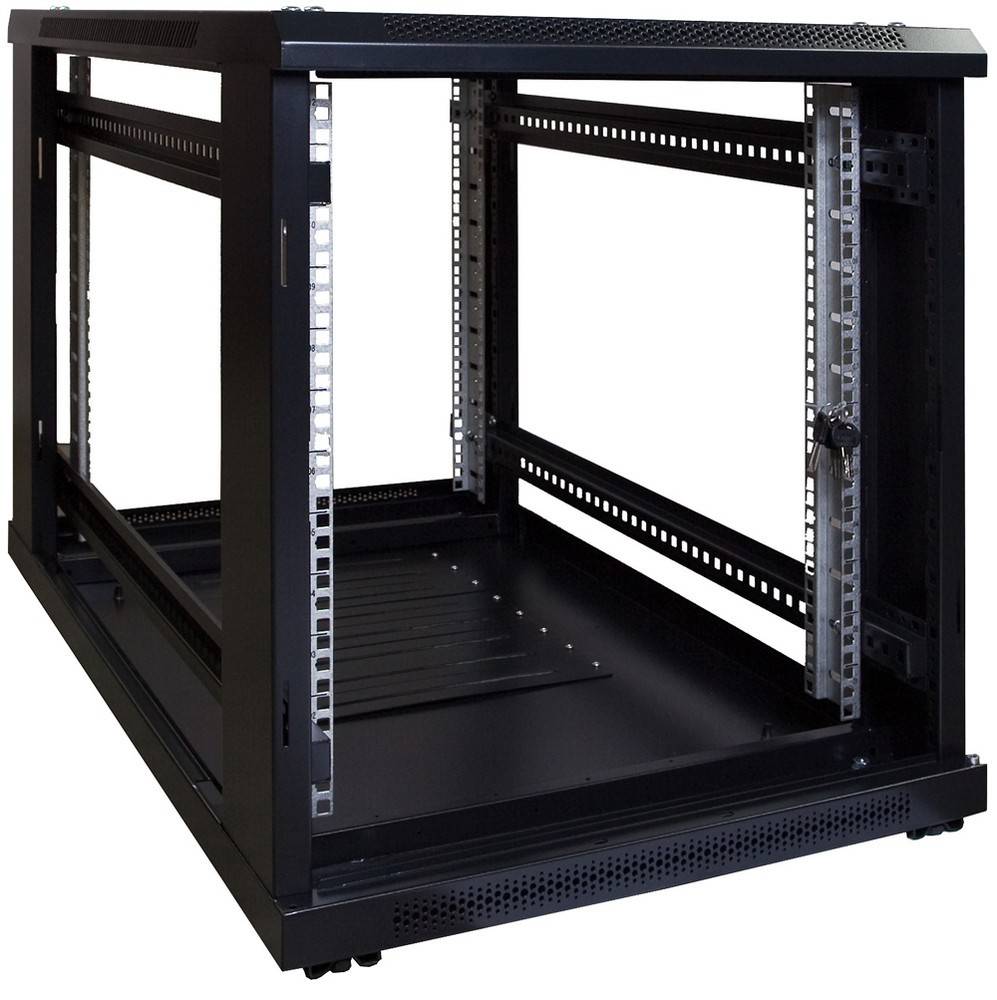 Danicom - 12 HE, kleiner Serverschrank, mit Glastür (BxTxH) 600 x 1000 x 720 mm