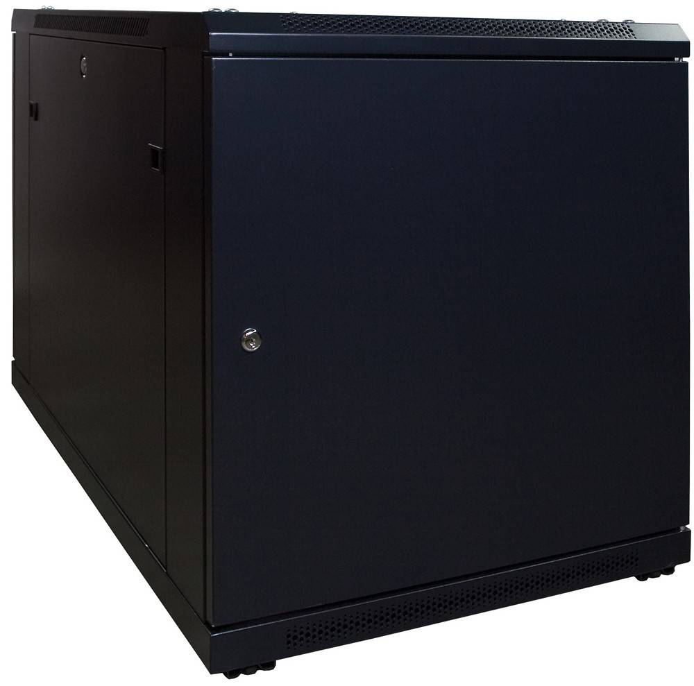 Danicom - 12 HE, kleiner Serverschrank, mit Glastür (BxTxH) 600 x 1000 x 720 mm